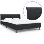 Estructura de cama sin colchón cuero sintético negro 140x200cm