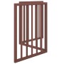 Puerta para perros plegable 3 paneles madera álamo marrón 150cm