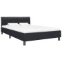 Estructura de cama sin colchón cuero sintético negro 140x200cm