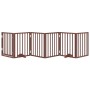 Puerta para perros plegable 6 paneles madera álamo marrón 300cm