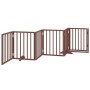 Puerta para perros plegable 6 paneles madera álamo marrón 300cm