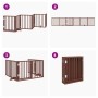 Puerta para perros plegable 6 paneles madera álamo marrón 300cm