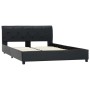 Estructura de cama sin colchón cuero sintético negro 140x200cm