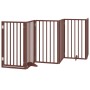 Puerta para perros plegable 6 paneles madera álamo marrón 300cm