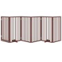 Puerta para perros plegable 6 paneles madera álamo marrón 300cm