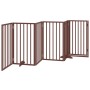 Puerta para perros plegable 6 paneles madera álamo marrón 300cm