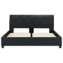Estructura de cama sin colchón cuero sintético negro 140x200cm
