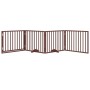 Puerta para perros plegable 4 paneles madera álamo marrón 320cm