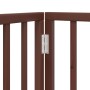 Puerta para perros plegable 4 paneles madera álamo marrón 320cm