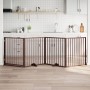 Puerta para perros plegable 4 paneles madera álamo marrón 320cm