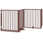 Puerta para perros plegable 4 paneles madera álamo marrón 320cm