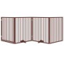 Puerta para perros plegable 4 paneles madera álamo marrón 320cm