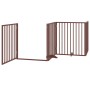 Puerta para perros plegable 4 paneles madera álamo marrón 320cm