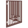 Puerta para perros plegable 4 paneles madera álamo marrón 320cm