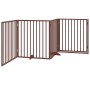 Puerta para perros plegable 4 paneles madera álamo marrón 320cm