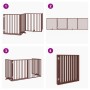 Puerta para perros plegable 4 paneles madera álamo marrón 320cm