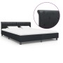 Estructura de cama de cuero sintético negro 160x200 cm