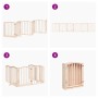 Puerta para perros plegable 6 paneles madera de álamo 300 cm