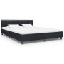 Estructura de cama de cuero sintético negro 160x200 cm