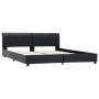 Estructura de cama de cuero sintético negro 160x200 cm