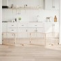 Puerta para perros plegable 4 paneles madera de álamo 320 cm