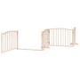Puerta para perros plegable 4 paneles madera de álamo 320 cm