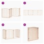 Puerta para perros plegable 4 paneles madera de álamo 320 cm