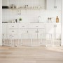 Puerta para perros plegable 3 paneles madera álamo blanca 300cm