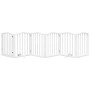 Puerta para perros plegable 3 paneles madera álamo blanca 300cm