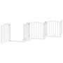Puerta para perros plegable 3 paneles madera álamo blanca 300cm