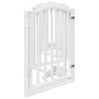 Puerta para perros plegable 3 paneles madera álamo blanca 300cm