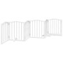 Puerta para perros plegable 3 paneles madera álamo blanca 300cm