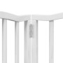 Puerta para perros plegable 3 paneles madera álamo blanca 300cm