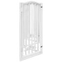 Puerta para perros plegable 3 paneles madera álamo blanca 300cm