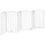 Puerta para perros plegable 3 paneles madera álamo blanca 300cm