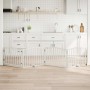 Puerta para perros plegable 4 paneles madera álamo blanca 320cm