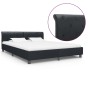 Estructura de cama de cuero sintético negro 180x200 cm