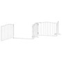 Puerta para perros plegable 4 paneles madera álamo blanca 320cm