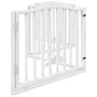 Puerta para perros plegable 4 paneles madera álamo blanca 320cm