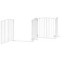 Puerta para perros plegable 4 paneles madera álamo blanca 320cm