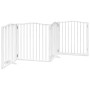 Puerta para perros plegable 4 paneles madera álamo blanca 320cm
