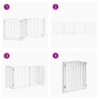 Puerta para perros plegable 4 paneles madera álamo blanca 320cm