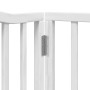 Puerta para perros plegable 4 paneles madera álamo blanca 320cm