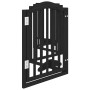 Puerta para perros plegable 6 paneles madera álamo negra 300 cm