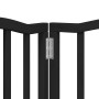 Puerta para perros plegable 6 paneles madera álamo negra 300 cm