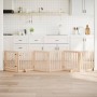 Puerta para perros plegable 6 paneles madera de álamo 300 cm