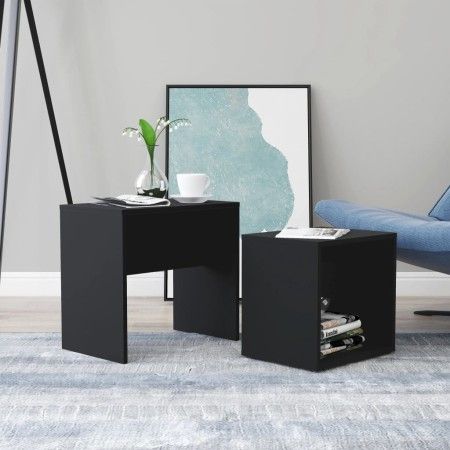 Set of black plywood coffee tables 48x30x45cm by vidaXL, Coffee table - Ref: Foro24-802886, Price: 34,44 €, Discount: %