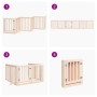 Puerta para perros plegable 6 paneles madera de álamo 300 cm