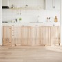 Puerta para perros plegable 6 paneles madera de álamo 300 cm