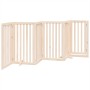 Puerta para perros plegable 6 paneles madera de álamo 300 cm